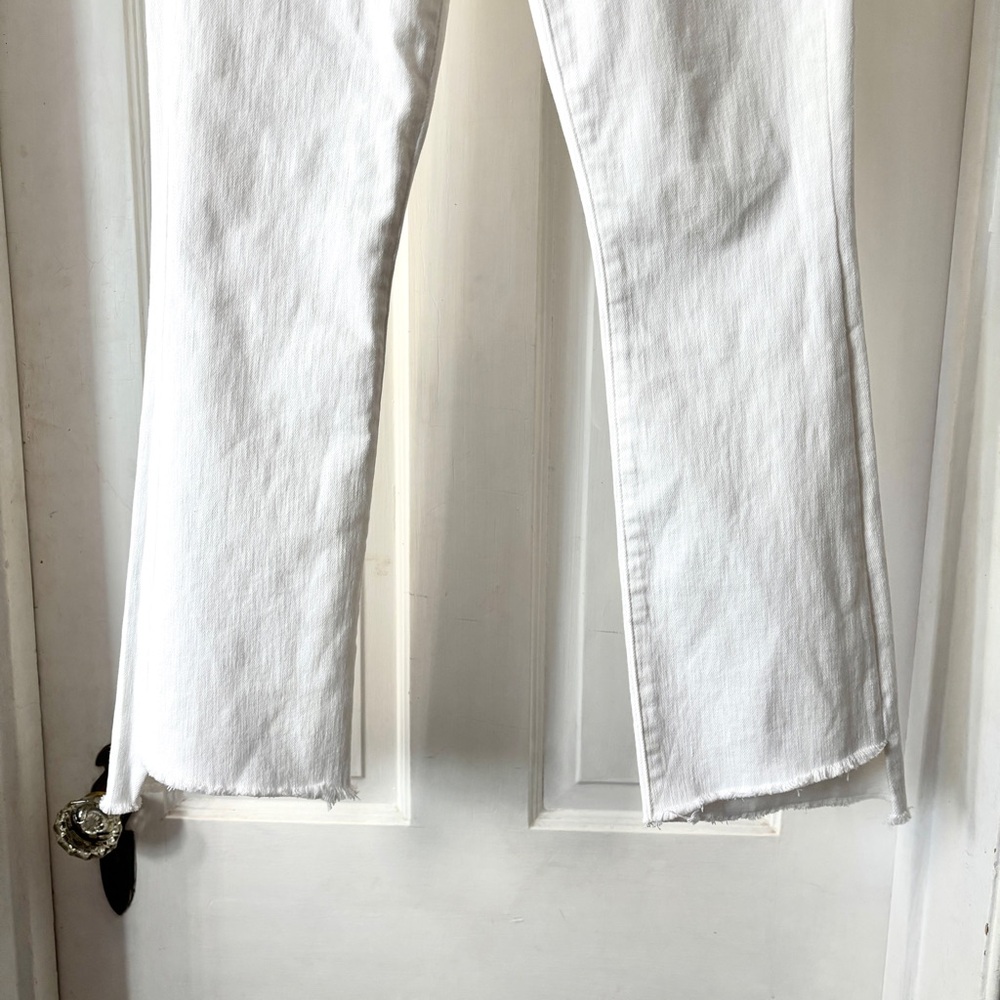 MOTHER The Insider Crop Step Fray White Jeans In Fairest Of Them All Size 24 - Picture 6 of 16